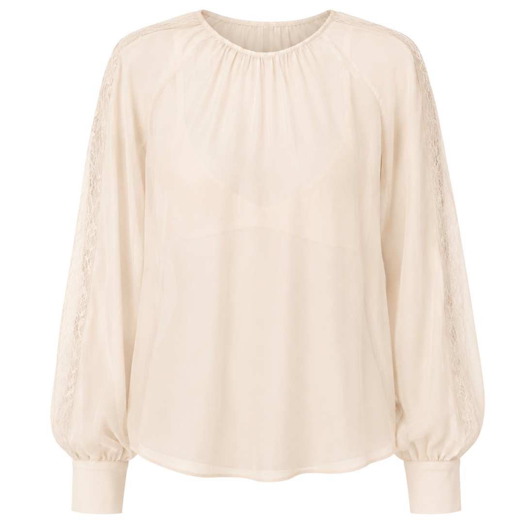 Milagros Silk Blouse - Bone
