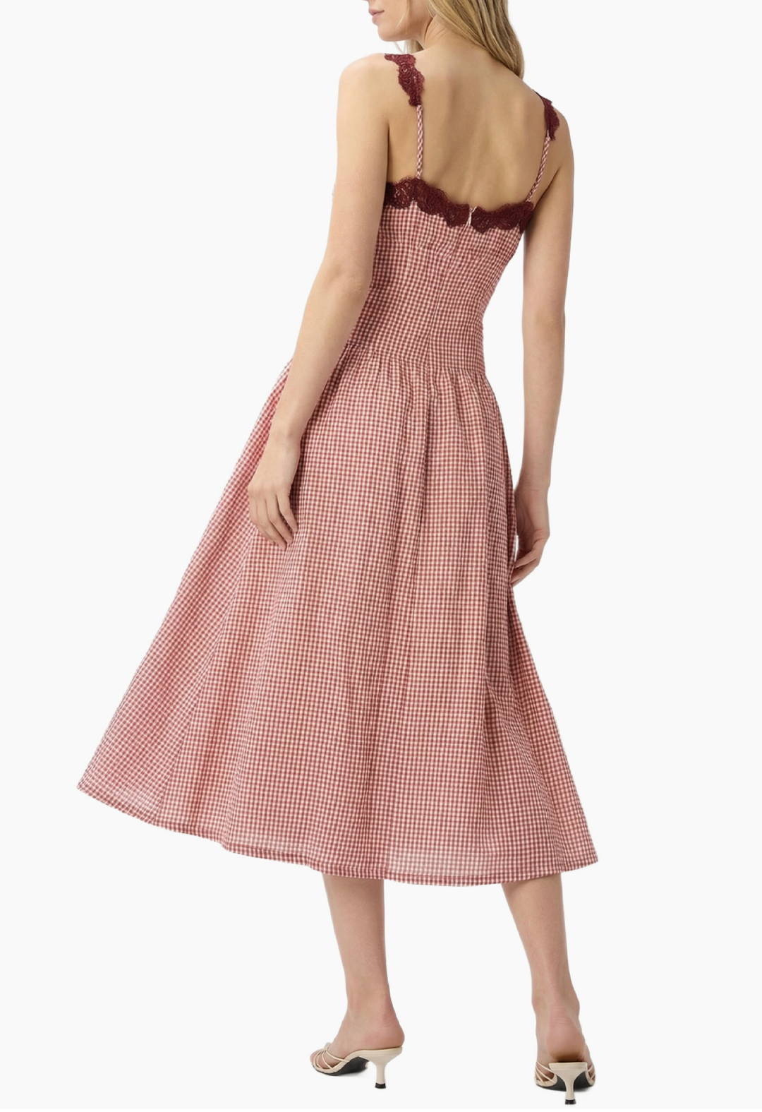 Kairina Midi Dress - Berry Gingham