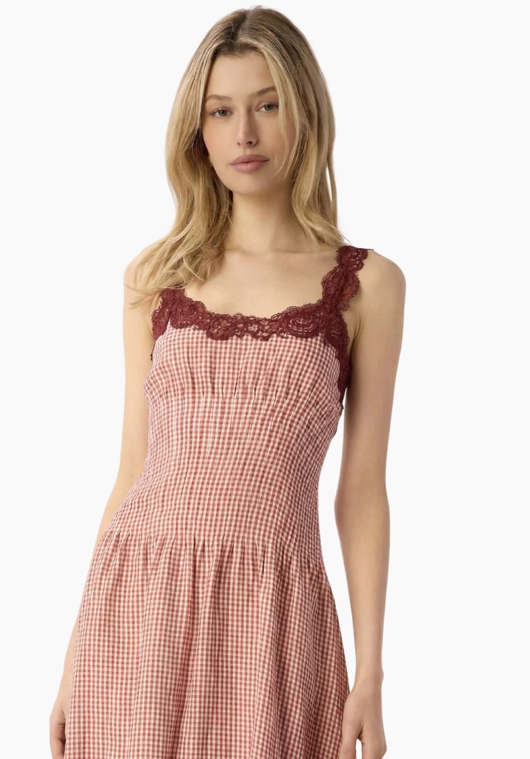 Kairina Midi Dress - Berry Gingham