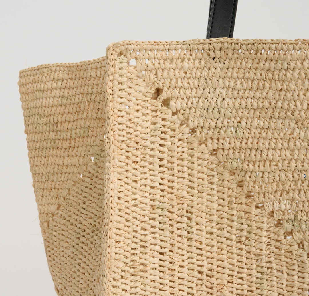 Elba Shoulder Tote - Black/Natural