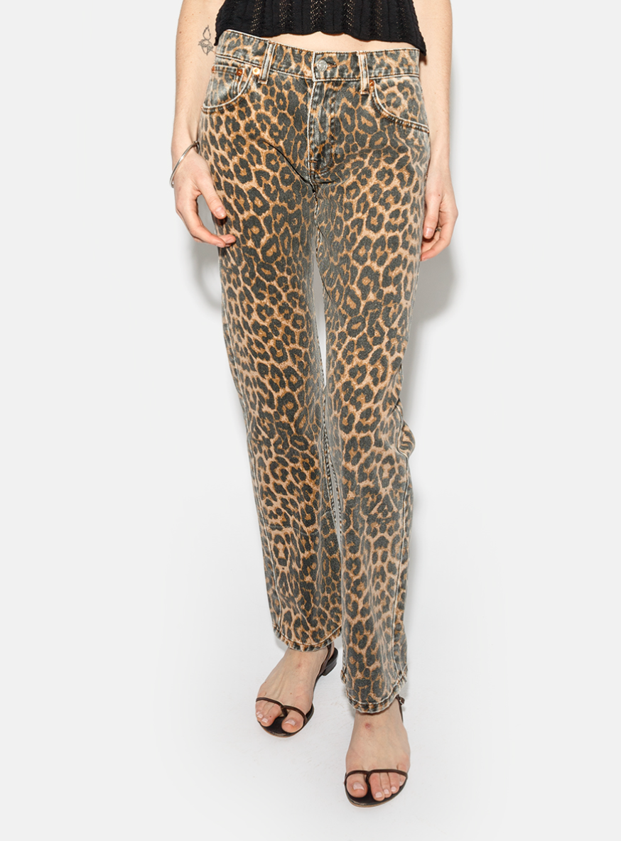 Mid Rise Blondie Crop - Leopard
