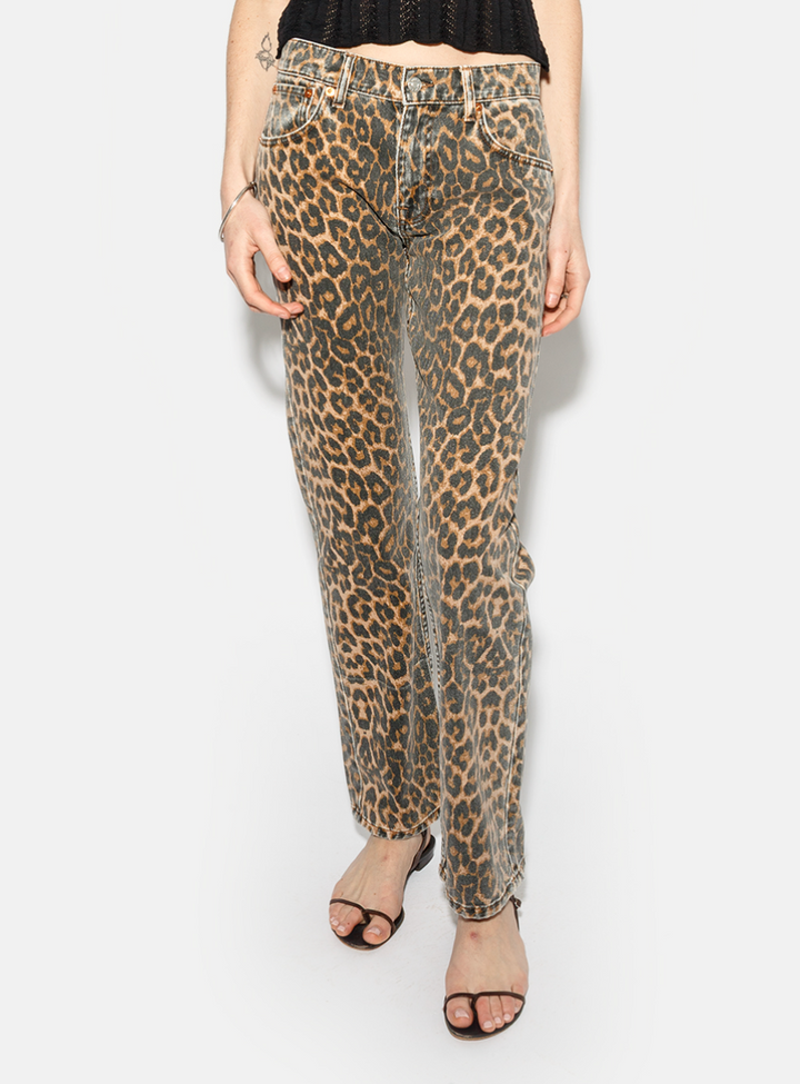 Mid Rise Blondie Crop - Leopard