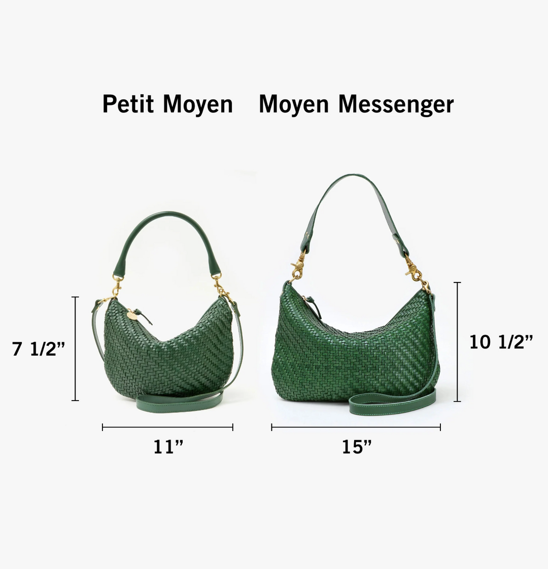 Petit Moyen Messenger - Evergreen Woven Zig-Zag