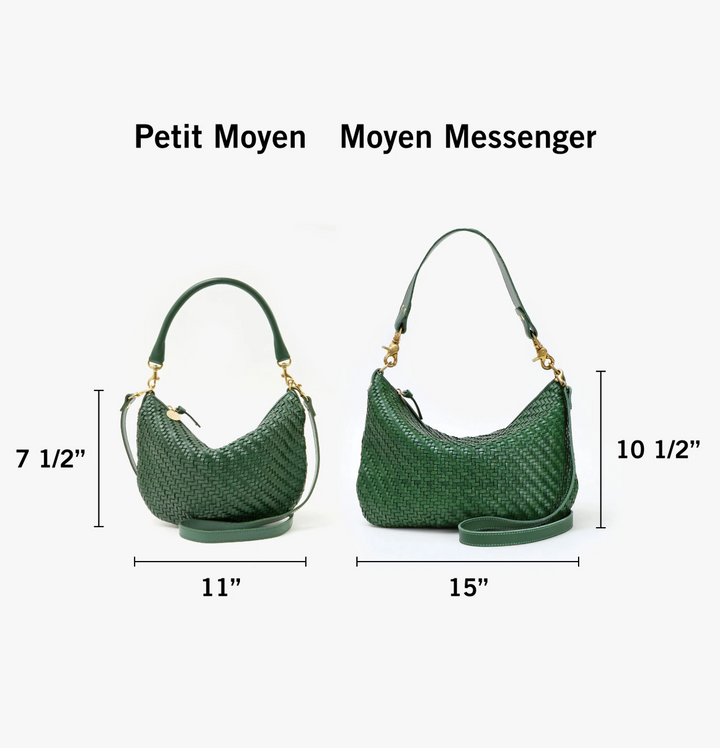 Petit Moyen Messenger - Evergreen Woven Zig-Zag