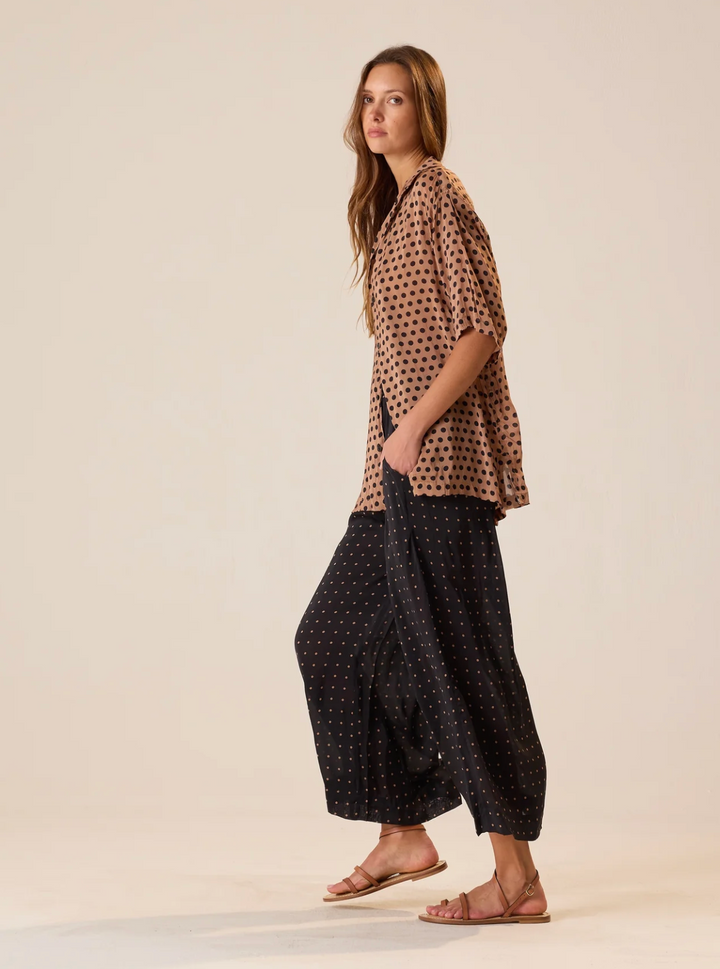 Lauren Pant - Polka Dot Black/Tan