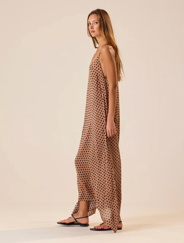 Heather Maxi - Polka Dot Tan/Black