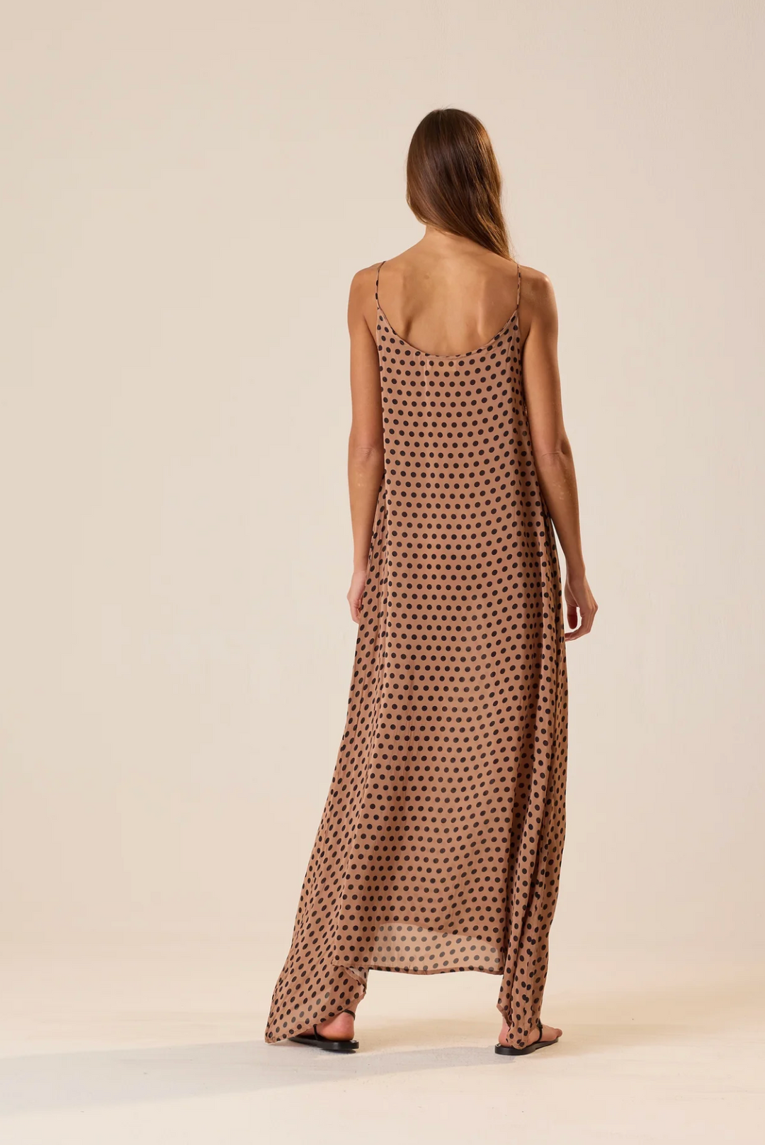 Heather Maxi - Polka Dot Tan/Black