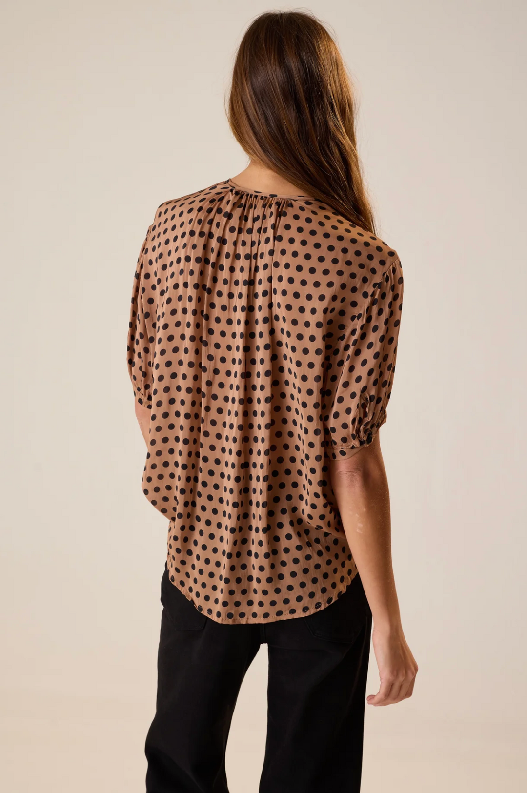 Violet Top - Polka Dot Tan/Black