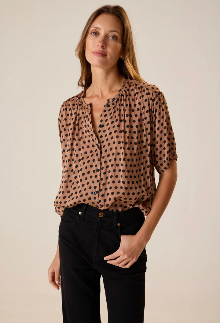 Violet Top - Polka Dot Tan/Black