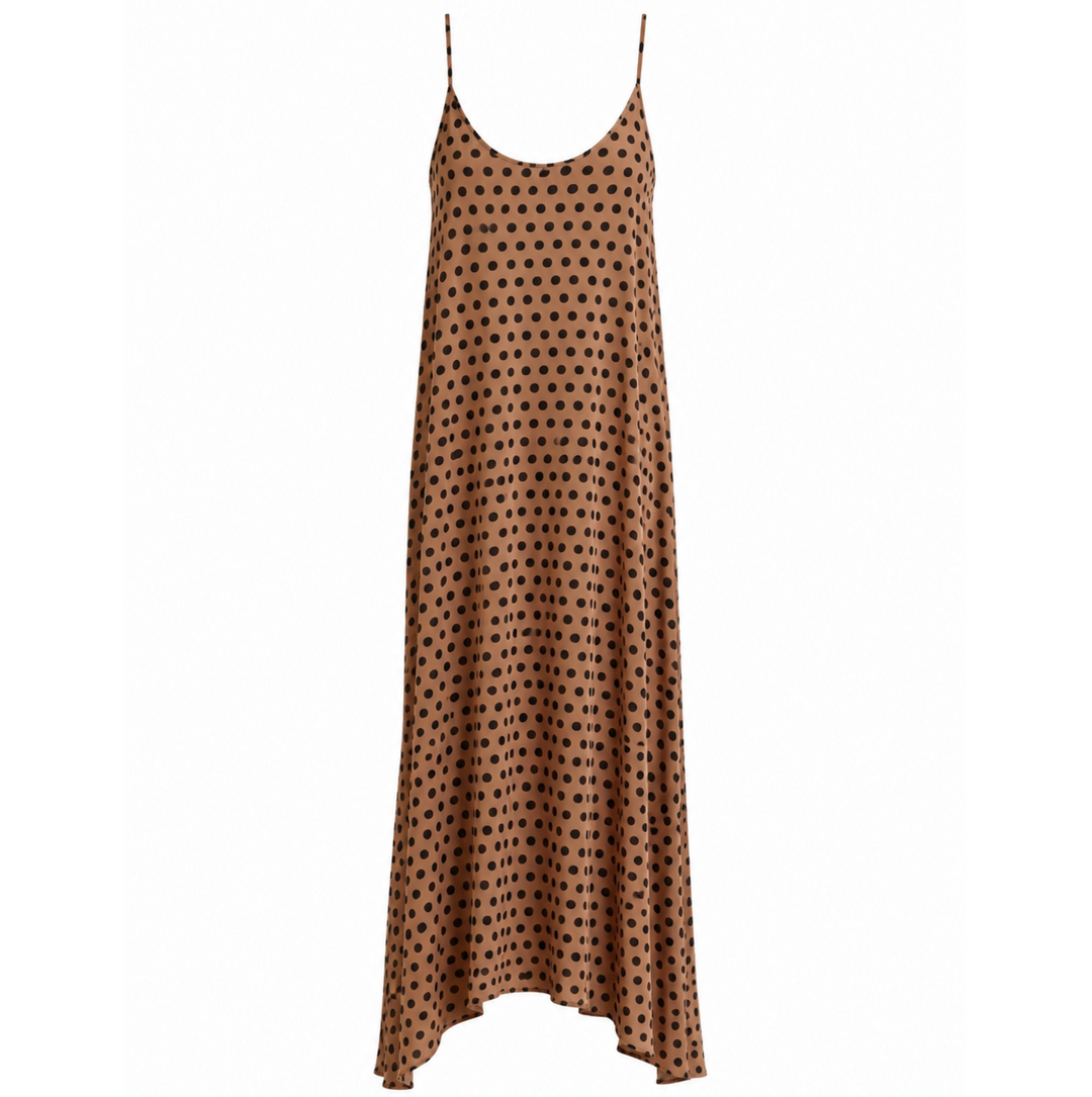 Heather Maxi - Polka Dot Tan/Black