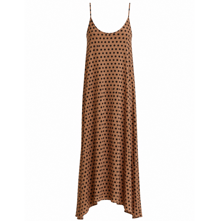 Heather Maxi - Polka Dot Tan/Black