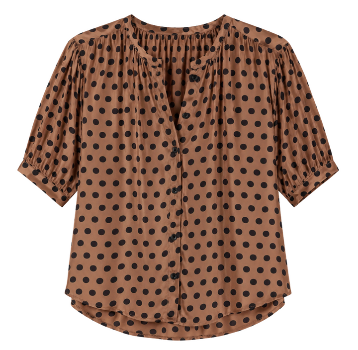 Violet Top - Polka Dot Tan/Black