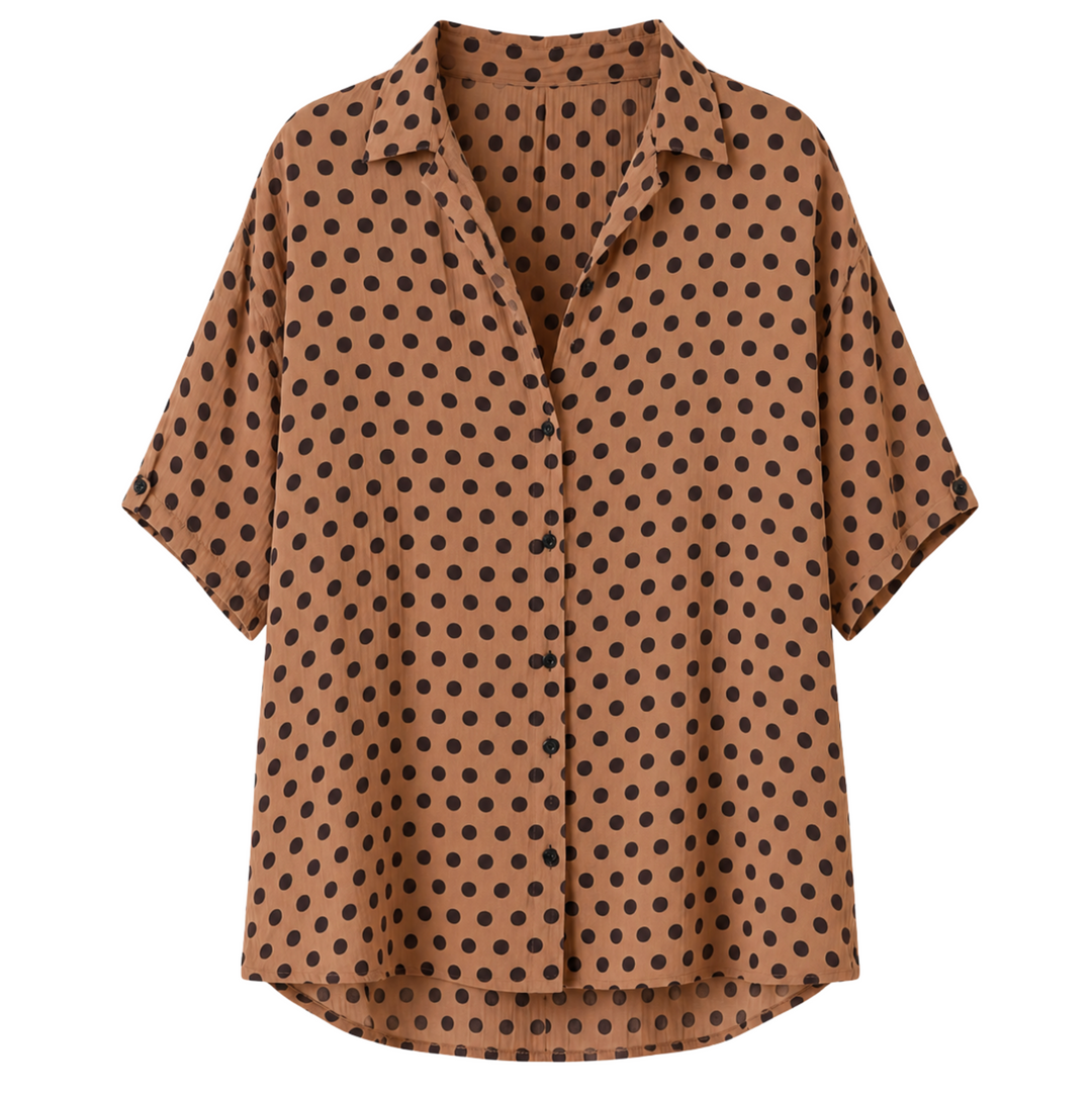 Kevin Shirt - Polka Dot Tan/Black