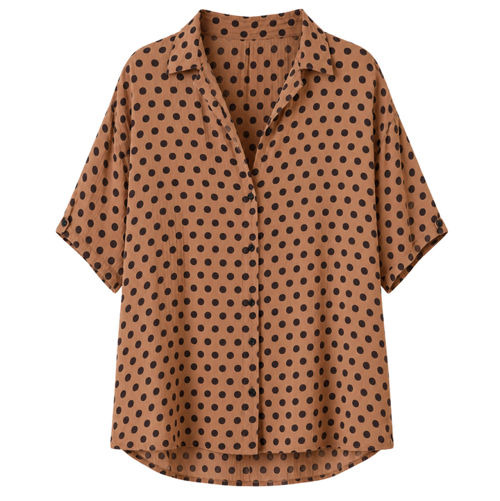 Kevin Shirt - Polka Dot Tan/Black