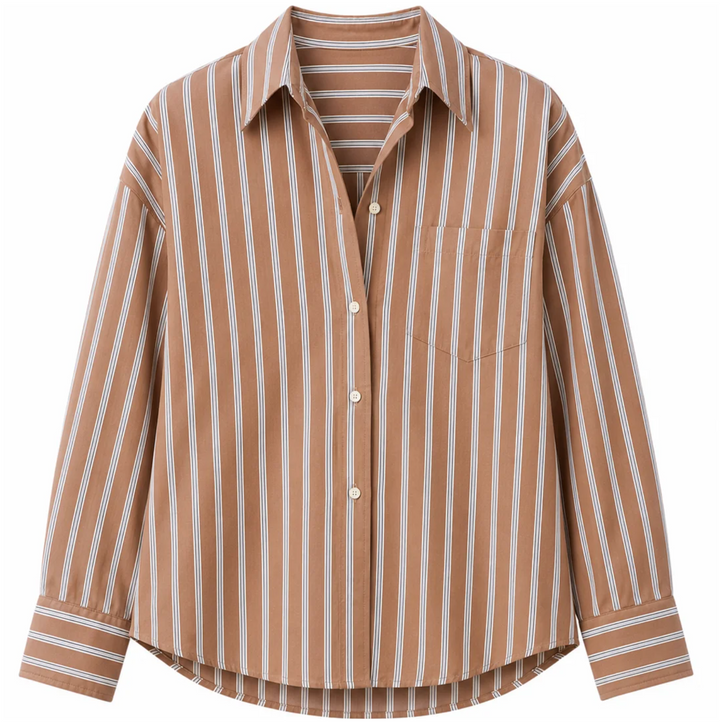 Thea Boyfriend Shirt - Copper Stripe