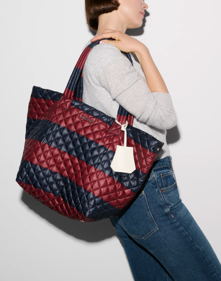 Medium Metro Tote Deluxe - Rugby Stripe