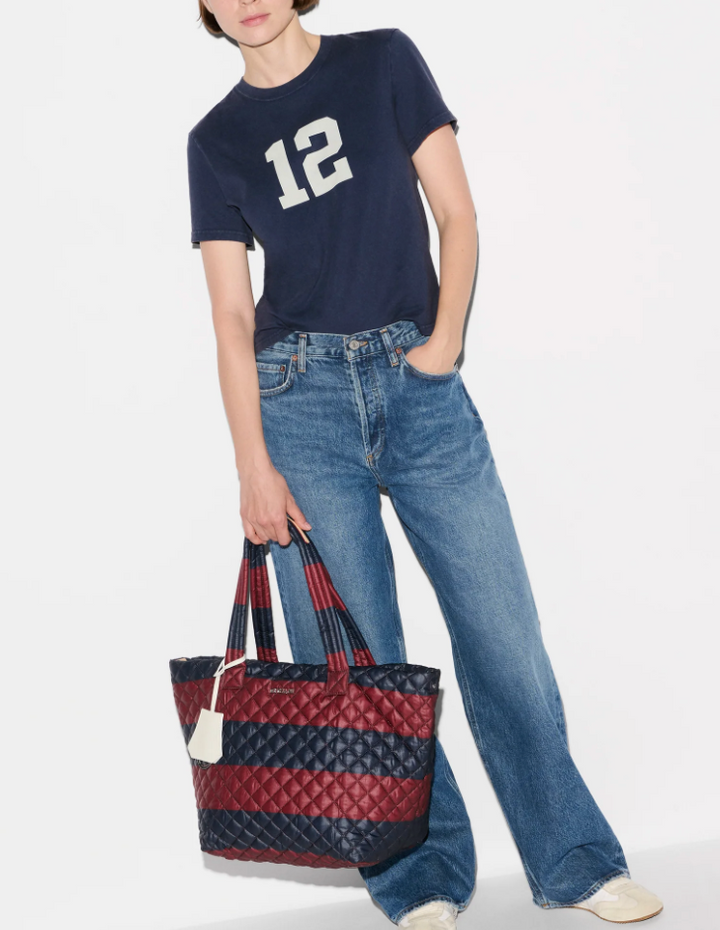 Medium Metro Tote Deluxe - Rugby Stripe