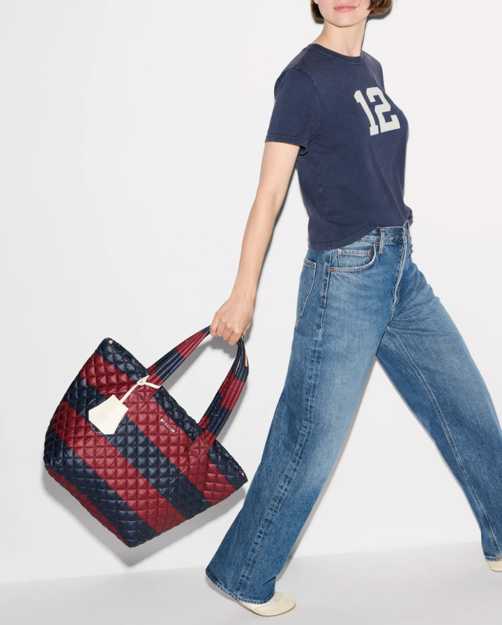 Medium Metro Tote Deluxe - Rugby Stripe