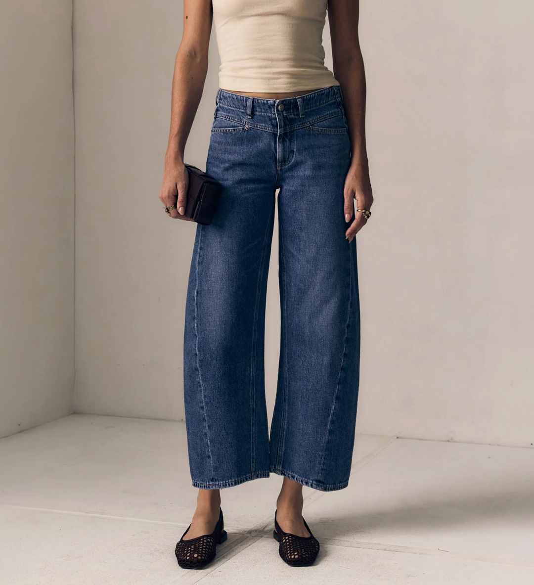 Selena Crop Cuffed - Indigo Bloom