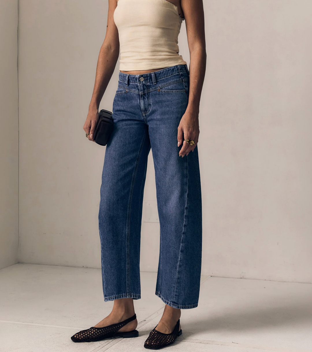 Selena Crop Cuffed - Indigo Bloom