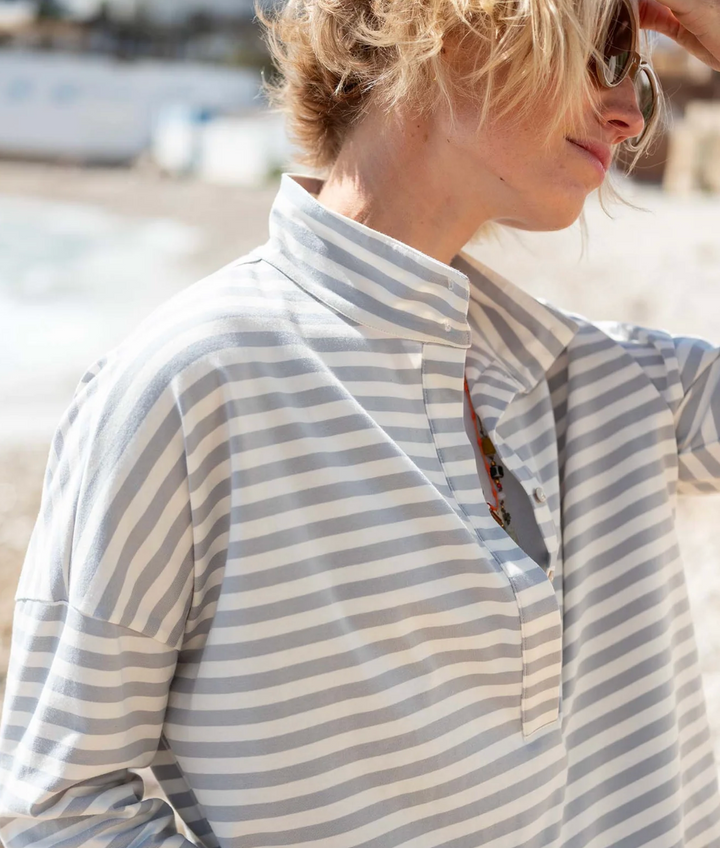 Emerson Top - Slate Blue Stripe