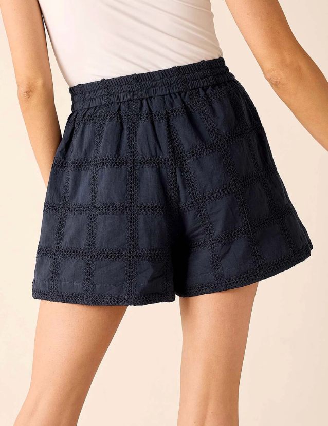Porto Short - Navy Crochet