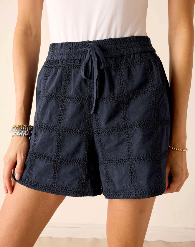 Porto Short - Navy Crochet