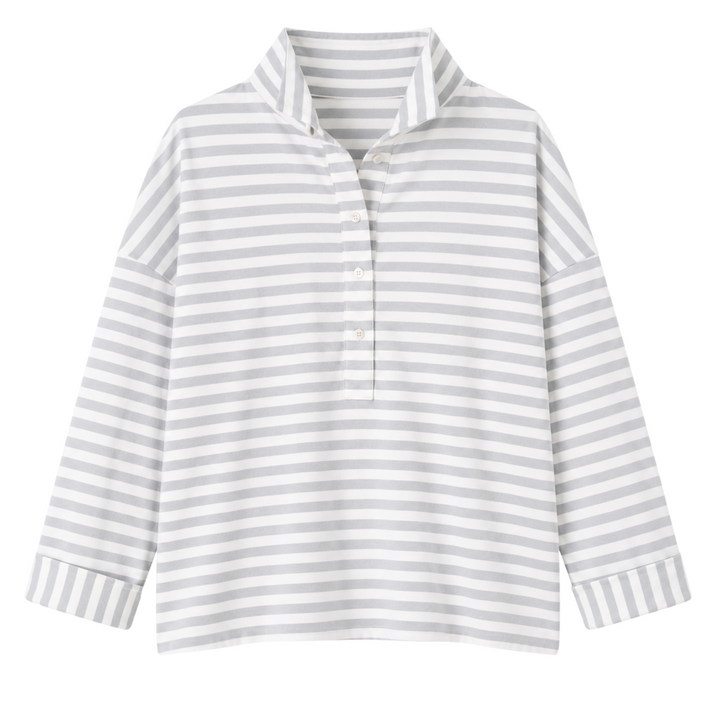 Emerson Top - Slate Blue Stripe