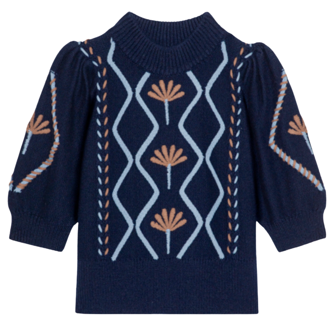Addy Sweater - Floral Cables