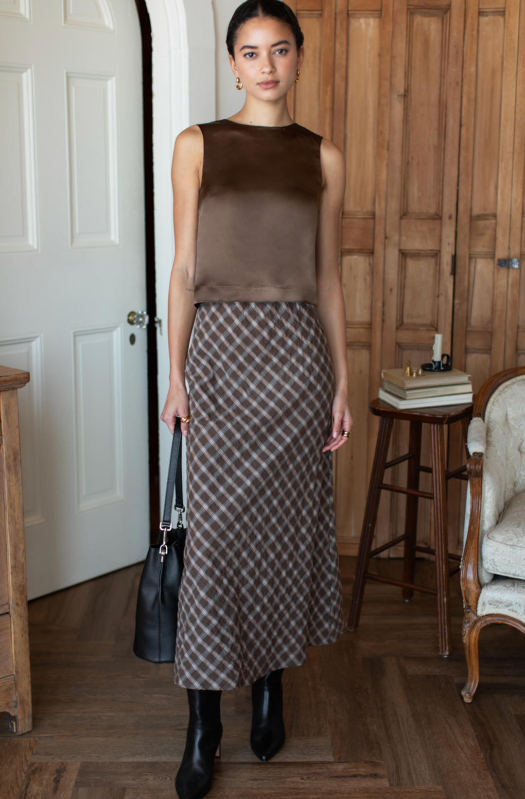 Jeanne Top - Cocoa Silk