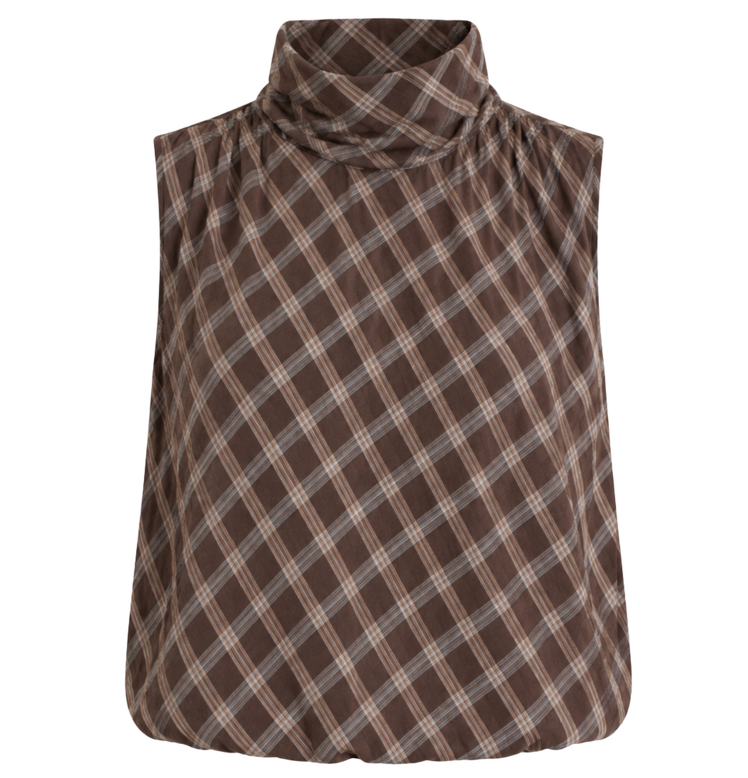 Frederique Blouse - Cocoa Plaid
