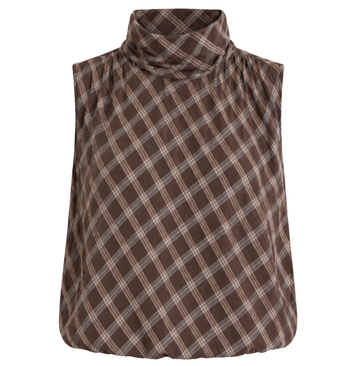 Frederique Blouse - Cocoa Plaid