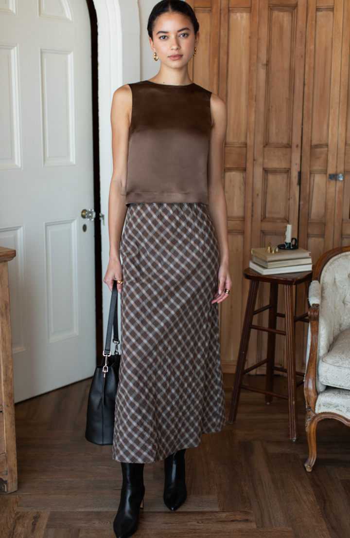 Bias Skirt 2 - Cocoa Plaid