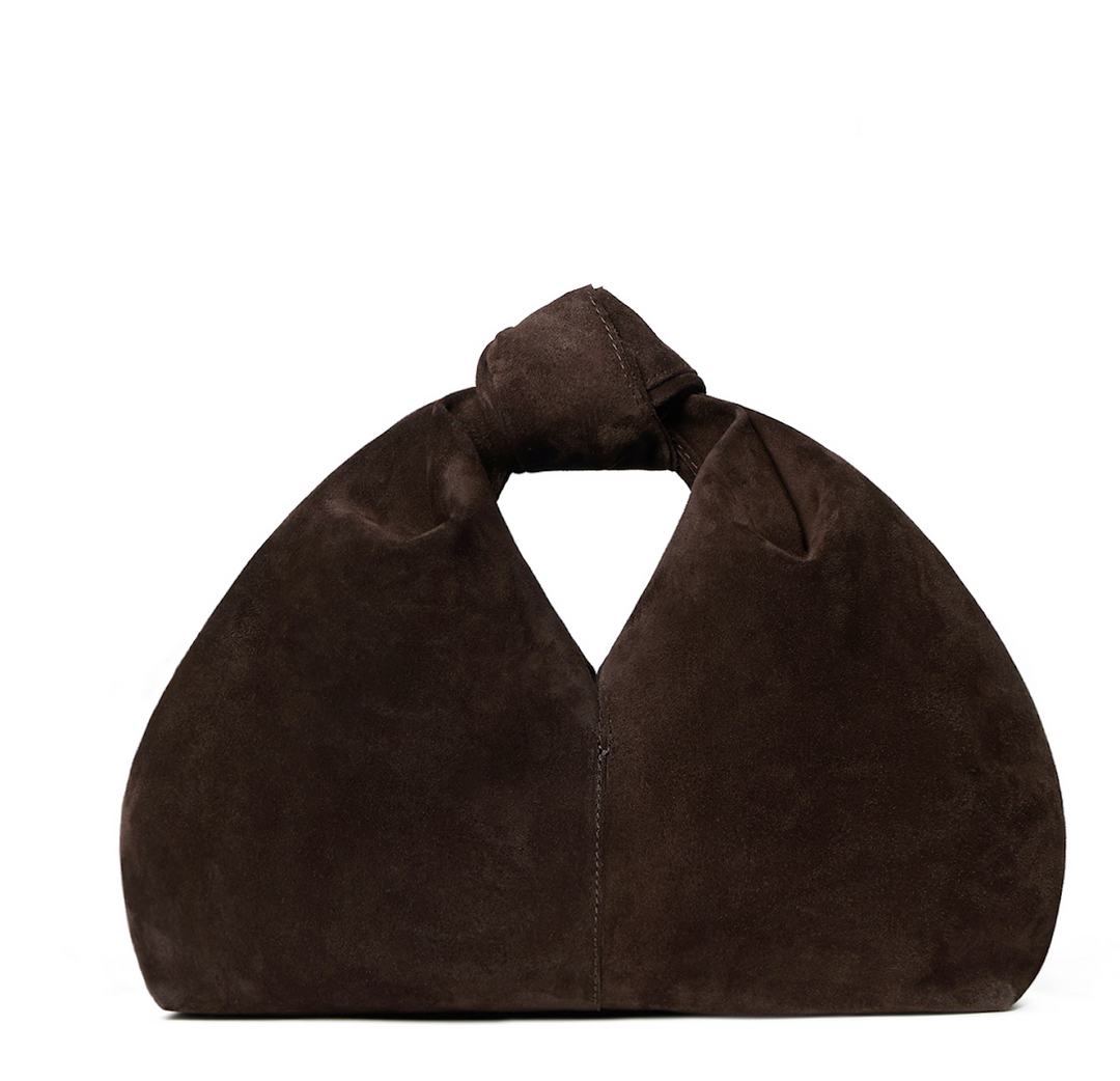 Helga Knot Clutch - Brown Suede