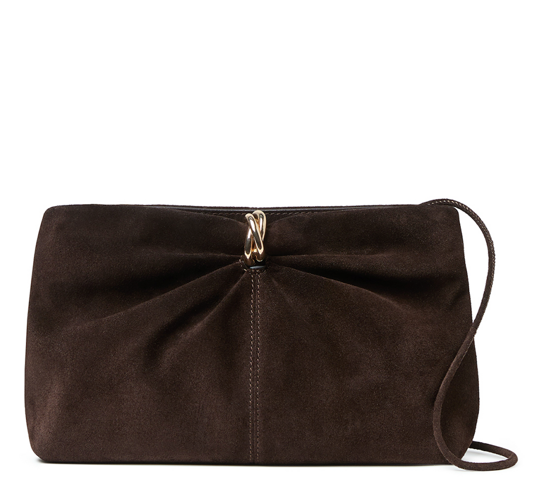 Corrine Clutch - Brown Suede