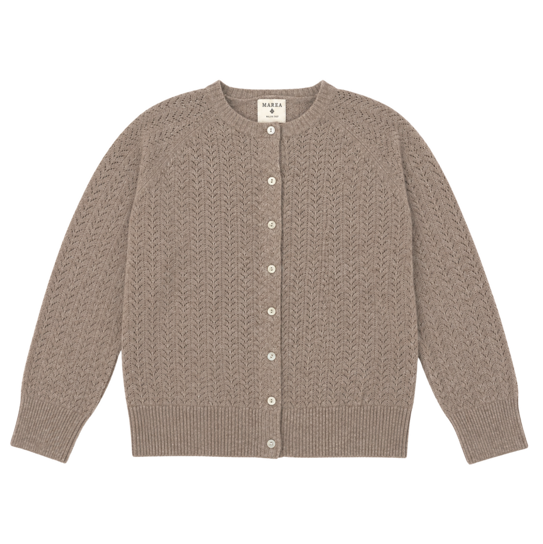Camilla Pointelle Cardigan - Oatmeal Heather