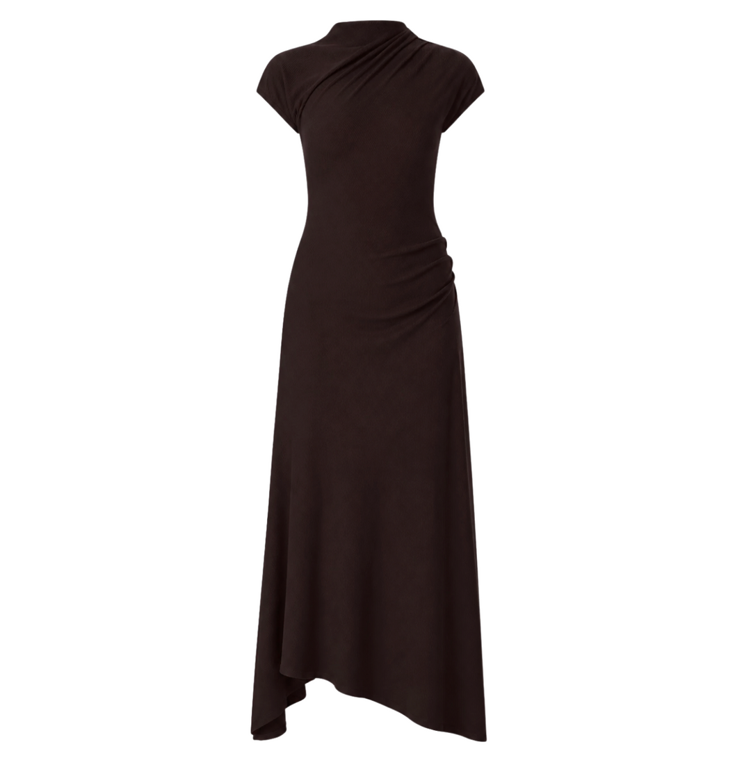 Kira Sculptural Dress - Choco