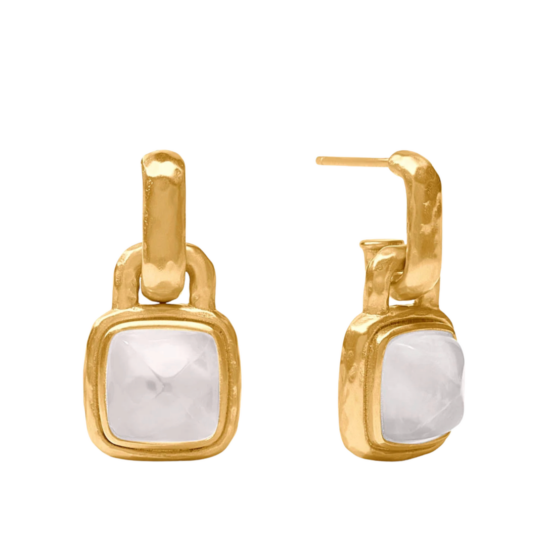 Sahara Hoop & Charm Earring - Iridescent Clear Crystal