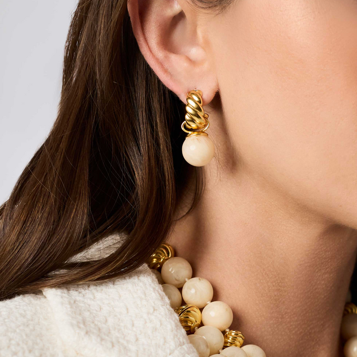 Ravello Hoop & Charm Earring - Cranberry
