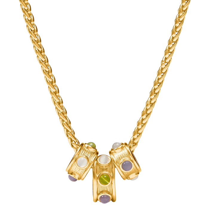 Cobblestone Loop Necklace - Multi Stone Cat's Eye