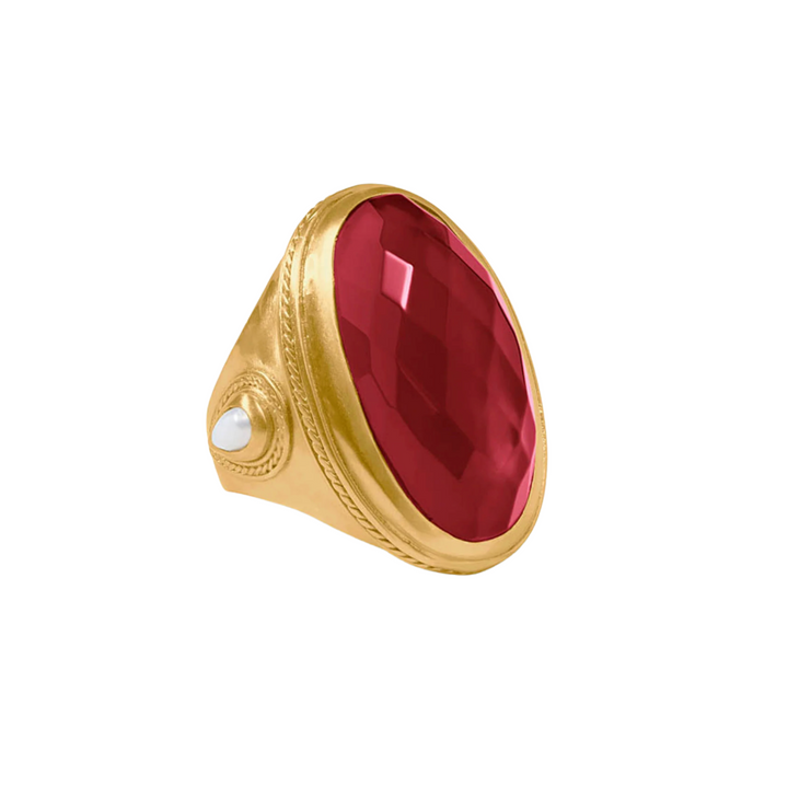 Cannes Statement Ring - Iridescent Ruby Red