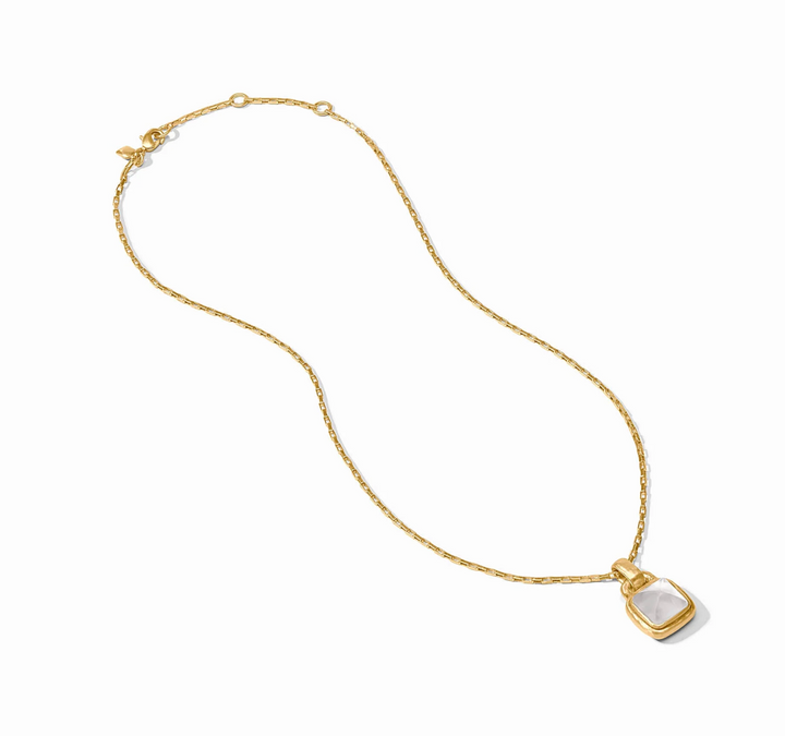 Sahara Solitaire Necklace - Iridescent Clear Crystal