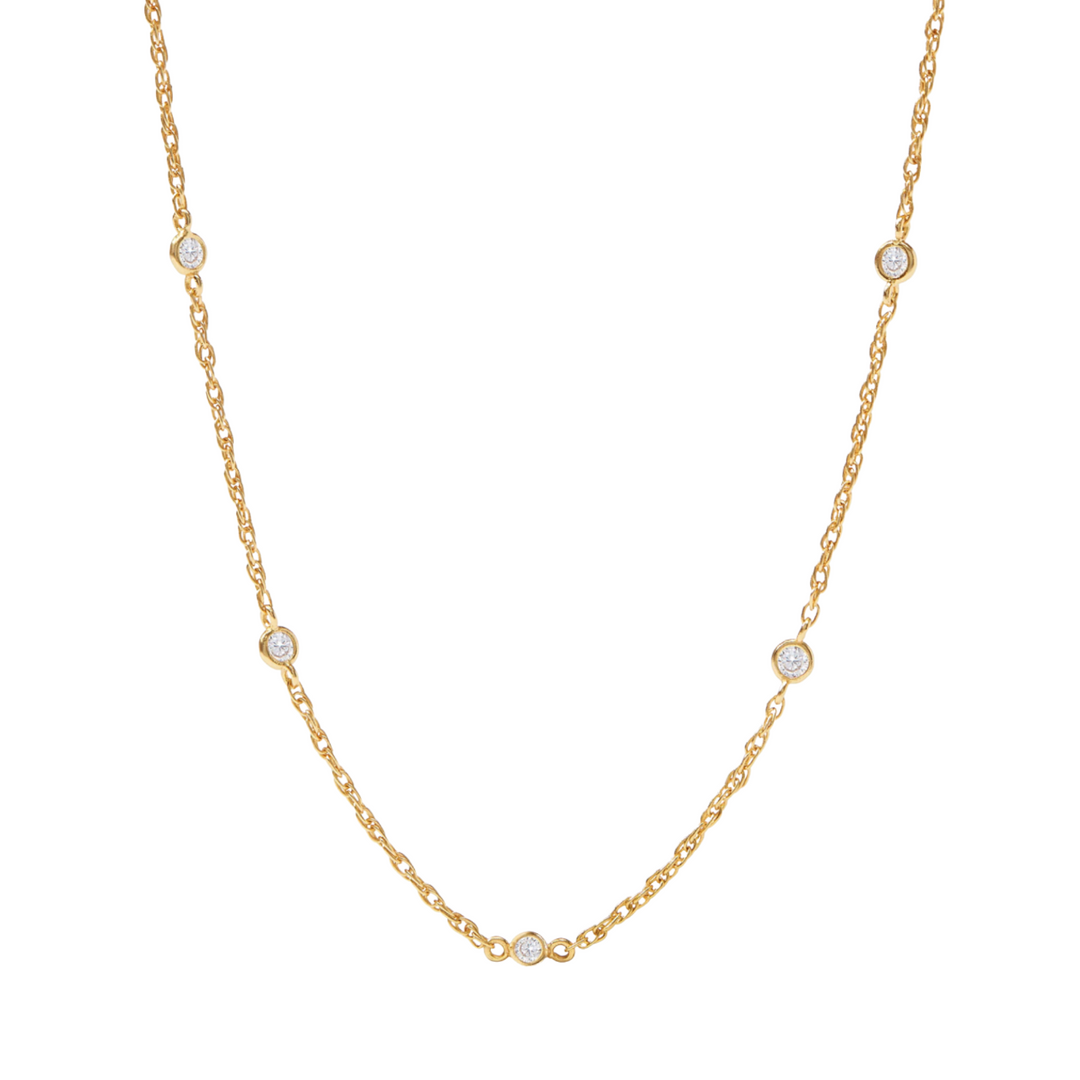 Celeste Delicate Station Necklace - Cubic Zirconia