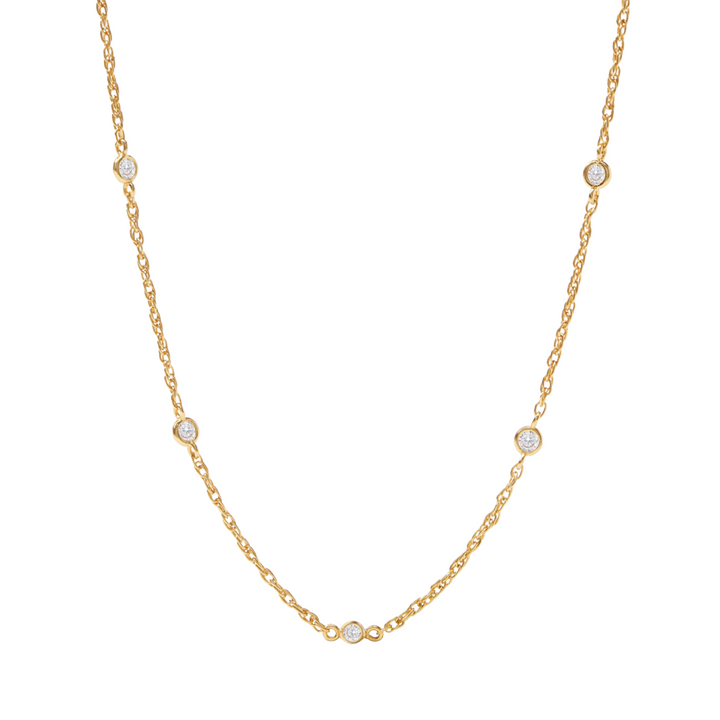 Celeste Delicate Station Necklace - Cubic Zirconia