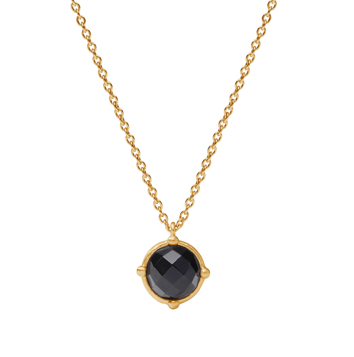 Honeybee Solitaire Necklace - Obsidian Black