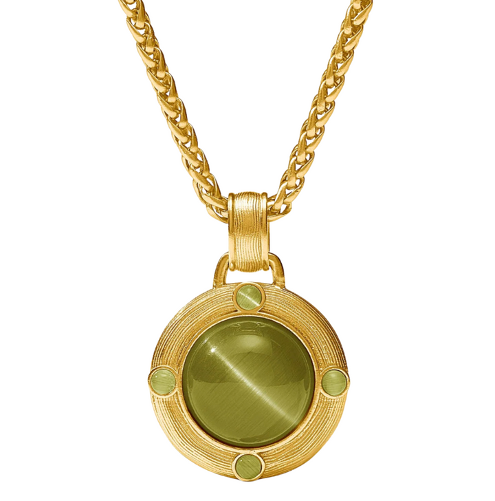 Cobblestone Demi Necklace - Green Cat's Eye