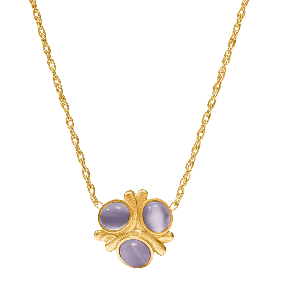 Cobblestone Delicate Necklace - Blue Cat's Eye