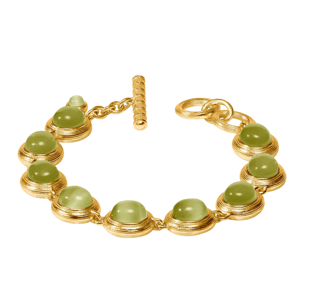 Cobblestone Tennis Bracelet - Green Cat's Eye