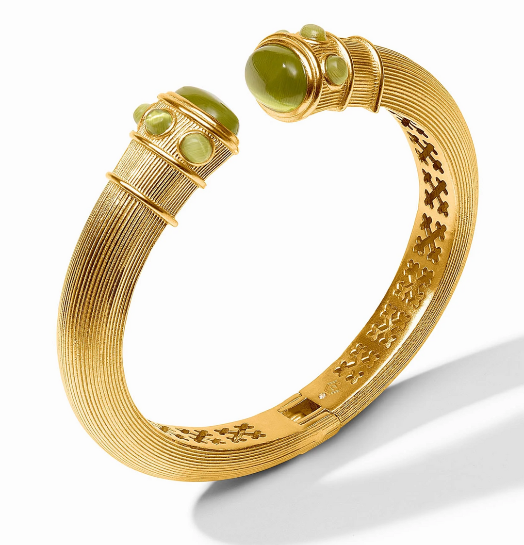 Cobblestone Demi Cuff - Green Cat's Eye