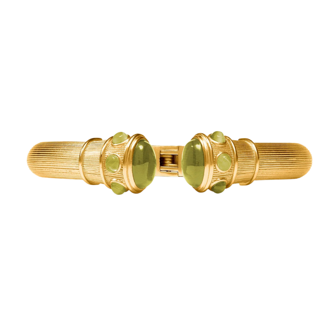 Cobblestone Demi Cuff - Green Cat's Eye